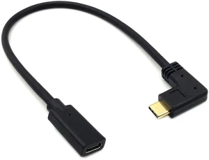 USB C Right Angle Extension Cable 30CM, PD 3.1 90 Degree Type C Short Extender Cord, 3A Fast Charging Data Cable for Laptop PC Mobile Phone USB C Right Angle Extension Cable 30CM, PD 3.1 90 Degree Type C Short Extender Cord, 3A Fast Charging Data Cable for Laptop PC Mobile Phone