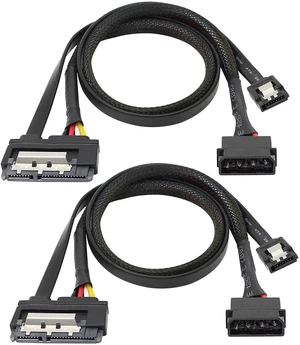 2 Pack 2-in-1 LP4 IDE to SATA Extension Cable, 19.7in Combined 7Pin SATA III Data & 15Pin SATA Female Power Cord, 6Gbps for HDD SSD Optical Drive PCI Card 2 Pack 2-in-1 LP4 IDE to SATA Extension Cable, 19.7in Combined 7Pin SATA III Data & 15Pin SATA Female Power Cord, 6Gbps for HDD SSD Optical Drive PCI Card