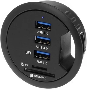 2.5 Inch Grommet In-Desk USB Hub, USB 3.1 Gen 1 3 Port Data Hub with BC 1.2 Charger and SD Card Reader 2.5 Inch Grommet In-Desk USB Hub, USB 3.1 Gen 1 3 Port Data Hub with BC 1.2 Charger and SD Card Reader
