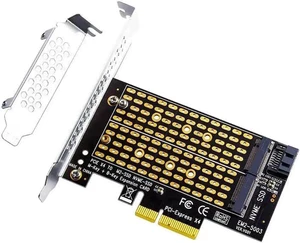 PCIe to M.2 Adapter Card, M Key+B Key Dual Protocol PCI-E M.2 Converter, NVME & SATA M.2 SSD Expansion Card for Desktop PC Storage Upgrade PCIe to M.2 Adapter Card, M Key+B Key Dual Protocol PCI-E M.2 Converter, NVME & SATA M.2 SSD Expansion Card for Desktop PC Storage Upgrade