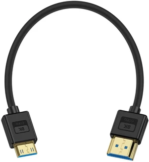 1ft Ultra Thin 8K Mini HDMI to HDMI Cable, HDMI 2.1 48Gbps Soft Slim Silicone Short Cord, Support 8K@60Hz for Camera Camcorder Laptop HDTV 1ft Ultra Thin 8K Mini HDMI to HDMI Cable, HDMI 2.1 48Gbps Soft Slim Silicone Short Cord, Support 8K@60Hz for Camera Camcorder Laptop HDTV