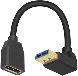 15cm 90 Degree Down Angle DisplayPort 1.4 Extension Cable, 8K Ultra HD DP to DP Extender Cord Support 8K@60Hz 4K@144Hz for Video Audio Connection 15cm 90 Degree Down Angle DisplayPort 1.4 Extension Cable, 8K Ultra HD DP to DP Extender Cord Support 8K@60Hz 4K@144Hz for Video Audio Connection