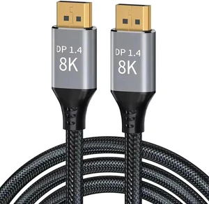 DisplayPort Cable 1.4, 4.92FT DP Cable, Ultra HD 8K@60Hz 4K@144Hz, High Speed 32.4Gbps HDCP 3D Slim and Flexible DP to DP Cable for HDTVs, Displays, Monitors, Graphics, PC DisplayPort Cable 1.4, 4.92FT DP Cable, Ultra HD 8K@60Hz 4K@144Hz, High Speed 32.4Gbps HDCP 3D Slim and Flexible DP to DP Cable for HDTVs, Displays, Monitors, Graphics, PC