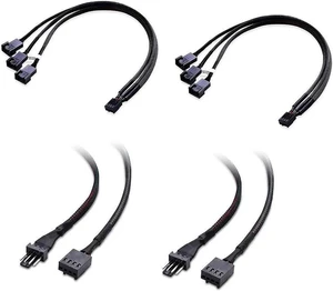 2-Pack 3 Way 4 Pin PWM Fan Splitter Cable, 12 Inch 1-to-3 PWM Fan Power Splitter and 4 Pin Fan Extension Cable for PC Case Cooling 2-Pack 3 Way 4 Pin PWM Fan Splitter Cable, 12 Inch 1-to-3 PWM Fan Power Splitter and 4 Pin Fan Extension Cable for PC Case Cooling