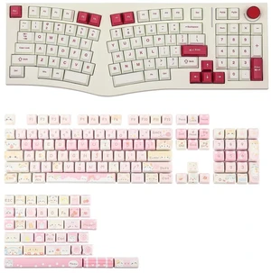 Alice98 Ergonomic Gaming Keyboard with Meow Meow Squard Keycaps Alice98 Ergonomic Gaming Keyboard with Meow Meow Squard Keycaps