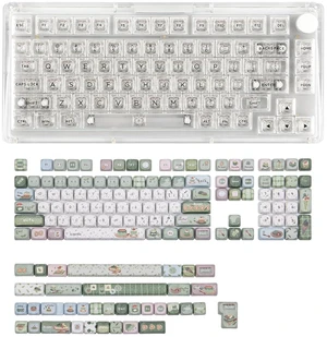 Phantom 81 V3 75% Upgraded Crystal Gasket Mechanical Keyboard with Sprout Picnic Keycap Set Phantom 81 V3 75% Upgraded Crystal Gasket Mechanical Keyboard with Sprout Picnic Keycap Set