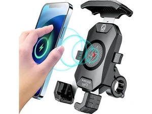 KEWIG Waterproof Motorcycle Phone Mount Qi 15W Wireless & USB C 20W Fast Chargeing Port Automatically Lock & Quick Release Handlebar Cell Phone Holder for 4-7 Phones KEWIG Waterproof Motorcycle Phone Mount Qi 15W Wireless & USB C 20W Fast Chargeing Port Automatically Lock & Quick Release Handlebar Cell Phone Holder for 4-7 Phones