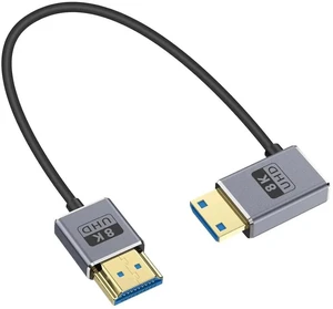 8K Short HDMI to Mini HDMI Cable 1FT/30CM, 48Gbps Mini HDMI 2.1 Cord, Ultra Thin Right Angle Mini HDMI to HDMI Male Cable, Support High Speed 8K@60Hz, 4K@240Hz for Camera, Camcorder 8K Short HDMI to Mini HDMI Cable 1FT/30CM, 48Gbps Mini HDMI 2.1 Cord, Ultra Thin Right Angle Mini HDMI to HDMI Male Cable, Support High Speed 8K@60Hz, 4K@240Hz for Camera, Camcorder