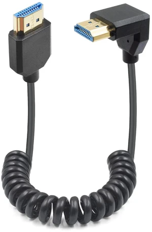 90 Degree Down Angled HDMI Coiled Cable 4FT/1.2M, 8K@60Hz Ultra Thin High Speed 48Gbps HDMI 2.1 Cord for PS5/Xbox/TV/PS4 90 Degree Down Angled HDMI Coiled Cable 4FT/1.2M, 8K@60Hz Ultra Thin High Speed 48Gbps HDMI 2.1 Cord for PS5/Xbox/TV/PS4