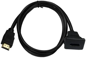 HDMI Square Flush Mount Cable 1M/3Ft, HDMI Male to Female Dash Flush Panel Mount Extension Cord for Car, Boat, Motorcycle HDMI Square Flush Mount Cable 1M/3Ft, HDMI Male to Female Dash Flush Panel Mount Extension Cord for Car, Boat, Motorcycle