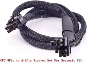 8Pin to 4+4Pin CPU Power Cable, ATX 12V P4 to P8 EPS Braided Modular Cable, Compatible with Seasonic KM3, M12II Evo, Snow Silent, FOCUS PLUS Gold PSU 8Pin to 4+4Pin CPU Power Cable, ATX 12V P4 to P8 EPS Braided Modular Cable, Compatible with Seasonic KM3, M12II Evo, Snow Silent, FOCUS PLUS Gold PSU
