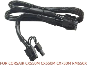 8 Pin to Dual 8(6+2) Pin PCIe VGA Power Cable for Corsair CX550M CX650M CX750M RM650X Modular PSU 8 Pin to Dual 8(6+2) Pin PCIe VGA Power Cable for Corsair CX550M CX650M CX750M RM650X Modular PSU