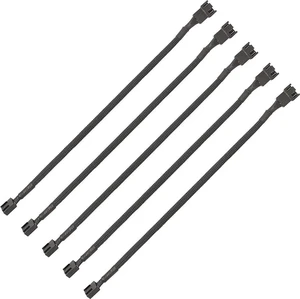 10.5 Inch PWM Fan Extension Cable, 3 Pin & 4 Pin Nylon Braided PC Case Fan Extension Cord, Durable Cooling Fan Cable for ATX Computer Case, 5 Pack 10.5 Inch PWM Fan Extension Cable, 3 Pin & 4 Pin Nylon Braided PC Case Fan Extension Cord, Durable Cooling Fan Cable for ATX Computer Case, 5 Pack