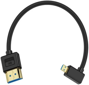 1ft Right Angle 90 Degree Micro HDMI to HDMI Cable, 48Gbps 8K@60Hz 4K@120Hz Ultra Thin Short Flexible Cord, Compatible with Camera Camcorder Tablet Monitor HDTV 1ft Right Angle 90 Degree Micro HDMI to HDMI Cable, 48Gbps 8K@60Hz 4K@120Hz Ultra Thin Short Flexible Cord, Compatible with Camera Camcorder Tablet Monitor HDTV