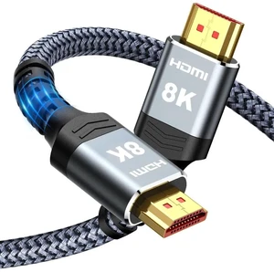 10FT/3M 8K@60Hz HDMI 2.1 Cable, 48Gbps High Speed Nylon Braided HDMI Cord, 4K@120Hz 144Hz HDR10 4:4:4 eARC HDCP 2.2&2.3 Compatible with PS5 PS4 UHD TV PC RTX 3090 10FT/3M 8K@60Hz HDMI 2.1 Cable, 48Gbps High Speed Nylon Braided HDMI Cord, 4K@120Hz 144Hz HDR10 4:4:4 eARC HDCP 2.2&2.3 Compatible with PS5 PS4 UHD TV PC RTX 3090