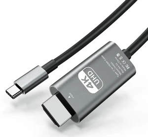 6Ft USB C to HDMI Cable, 4K USB 3.1 Type-C to HDMI Cord Thunderbolt 3/4/5 Compatible for MacBook Air, Galaxy S9-S24, iPhone 15/16, iPad Pro, iMac, Surface 6Ft USB C to HDMI Cable, 4K USB 3.1 Type-C to HDMI Cord Thunderbolt 3/4/5 Compatible for MacBook Air, Galaxy S9-S24, iPhone 15/16, iPad Pro, iMac, Surface