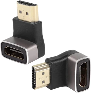 2Pcs 90 Degree Up Bend L-Shape HDMI 2.1 Right Angle Adapter, 8K@60Hz 4K@120Hz HDR Male to Female HDMI Extender Coupler for TV Projector Laptop PC 2Pcs 90 Degree Up Bend L-Shape HDMI 2.1 Right Angle Adapter, 8K@60Hz 4K@120Hz HDR Male to Female HDMI Extender Coupler for TV Projector Laptop PC