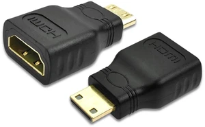 2 Pack Gold Plated Mini HDMI Male to Standard HDMI Female Adapter, 4K 3D 1080P Full HD Connector Compatible with Camera Tablet Video Card 2 Pack Gold Plated Mini HDMI Male to Standard HDMI Female Adapter, 4K 3D 1080P Full HD Connector Compatible with Camera Tablet Video Card