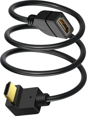 1.5FT 90° Down Angle HDMI Extension Cable 4K Male to Female Extender Cord for HDTV Laptop Monitor Projector 1.5FT 90° Down Angle HDMI Extension Cable 4K Male to Female Extender Cord for HDTV Laptop Monitor Projector