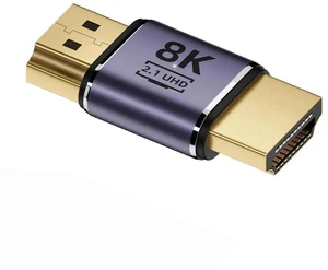 HDMI 2.1 Male to Male Gold Plated Adapter, 8K@60Hz UHD HDMI Extension Coupler Converter for HDTV Monitor Projector HDMI 2.1 Male to Male Gold Plated Adapter, 8K@60Hz UHD HDMI Extension Coupler Converter for HDTV Monitor Projector