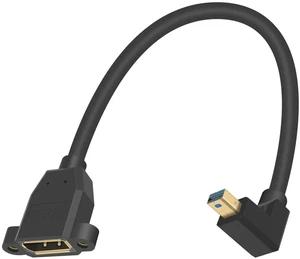 Mini DP to DP 1.4 Cable, 8K@60Hz Extreme Thin Up Angle Mini Displayport Male to Displayport Female Extension Cable with Screw Panel Mount Support Bi-Directional Transmission. 1Ft/30cm Mini DP to DP 1.4 Cable, 8K@60Hz Extreme Thin Up Angle Mini Displayport Male to Displayport Female Extension Cable with Screw Panel Mount Support Bi-Directional Transmission. 1Ft/30cm