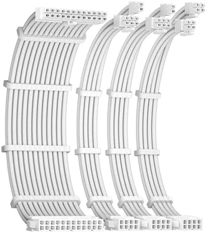 White 30cm Braided PSU Extension Cable Kit 18AWG, ATX 24Pin + EPS 4+4Pin + Dual 6+2Pin PCIe Power Cord Set with Cable Combs for PC Gaming Case White 30cm Braided PSU Extension Cable Kit 18AWG, ATX 24Pin + EPS 4+4Pin + Dual 6+2Pin PCIe Power Cord Set with Cable Combs for PC Gaming Case