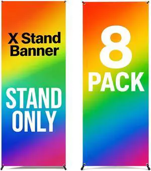 Premium X Banner Stand Display Adjustable Sizing from 24"x72" with Carrying Bag (STAND ONLY) (8 PACK) Premium X Banner Stand Display Adjustable Sizing from 24"x72" with Carrying Bag (STAND ONLY) (8 PACK)