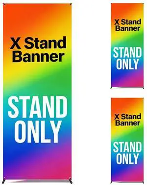 Premium X Banner Stand Display Adjustable Sizing from 24"x72" with Carrying Bag (STAND ONLY) (3 PACK) Premium X Banner Stand Display Adjustable Sizing from 24"x72" with Carrying Bag (STAND ONLY) (3 PACK)