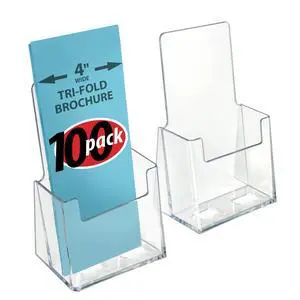252012-100PK Acrylic Trifold Brochure Holder Plastic Counter top Organizer 100-Pack, Clear 252012-100PK Acrylic Trifold Brochure Holder Plastic Counter top Organizer 100-Pack, Clear