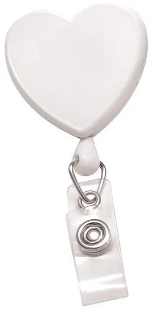 Bulk 100 Pack - Heart Shaped Retractable Badge Reel with Rotating Swivel Spring Clip - Cute Heavy Duty Name Tag Reels for Nurses, Pediatrics, Teachers, EKG and More by (White) Bulk 100 Pack - Heart Shaped Retractable Badge Reel with Rotating Swivel Spring Clip - Cute Heavy Duty Name Tag Reels for Nurses, Pediatrics, Teachers, EKG and More by (White)