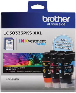 Genuine LC30333PKS 3-Pack, Super High-yield Color INKvestment Tank Ink Cartridges; Includes 1 Cartridge each of Cyan, Magenta & Yellow, Page Yield Up to 1,500 Pages/Cartridge, LC3033 Genuine LC30333PKS 3-Pack, Super High-yield Color INKvestment Tank Ink Cartridges; Includes 1 Cartridge each of Cyan, Magenta & Yellow, Page Yield Up to 1,500 Pages/Cartridge, LC3033