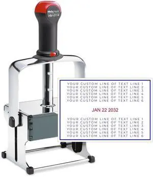 Super Heavy Duty Date Stamp with 12-Line Custom Text, Self Inking Date Stamp - 6114 - Choose from Many Font and Color Options Super Heavy Duty Date Stamp with 12-Line Custom Text, Self Inking Date Stamp - 6114 - Choose from Many Font and Color Options