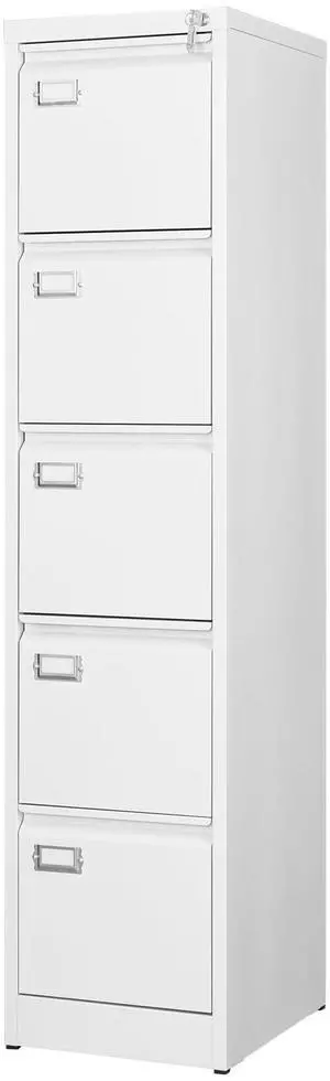 5 Drawer File Cabinet with Lock Metal Vertical File Cabinet Office Home Vertical File Cabinet for A4 Legal/Letter Size Narrow File Cabinet Locked,Assembly Required 5 Drawer File Cabinet with Lock Metal Vertical File Cabinet Office Home Vertical File Cabinet for A4 Legal/Letter Size Narrow File Cabinet Locked,Assembly Required