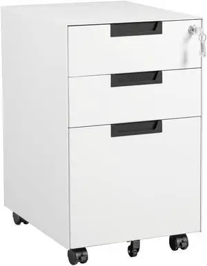 3 Drawer Mobile File Cabinet with Lock,Under Desk Metal Small Filing Cabinets for Home Office Organizer Letters/Legal/A4(Fully Assembled Except Wheels-White) 3 Drawer Mobile File Cabinet with Lock,Under Desk Metal Small Filing Cabinets for Home Office Organizer Letters/Legal/A4(Fully Assembled Except Wheels-White)