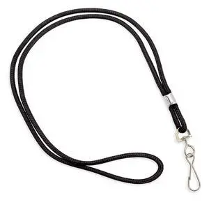 100 Pack - Black Lanyard with Swivel Hook - Basic, Round, Thin Braided Non-Breakaway Neck Strap Cord for School Name Tag, Office I'd Card, Keychain, Referee Whistle and More 100 Pack - Black Lanyard with Swivel Hook - Basic, Round, Thin Braided Non-Breakaway Neck Strap Cord for School Name Tag, Office I'd Card, Keychain, Referee Whistle and More