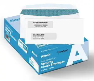 #8 Double Window Check Envelopes, Gummed Security Envelopes, 2500 Ct | Security tint, Fits Business Checks, QuickBooks & Quicken, Gummed seal, 3 5/8 x 8 11/16 in, Not for invoices (30181) #8 Double Window Check Envelopes, Gummed Security Envelopes, 2500 Ct | Security tint, Fits Business Checks, QuickBooks & Quicken, Gummed seal, 3 5/8 x 8 11/16 in, Not for invoices (30181)