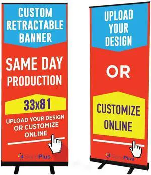 Custom Retractable Banner with Aluminum Frame - Portable, Durable & Easy Setup - For Events, Promotion & Advertising (Black Stand, 33"x81") Custom Retractable Banner with Aluminum Frame - Portable, Durable & Easy Setup - For Events, Promotion & Advertising (Black Stand, 33"x81")