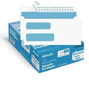 #10 Double Window Self-Seal Security Envelopes, #10 Envelope 2500ct | Peel and Seal, Security Tint, EnveGuard, Self-Seal Closure, White, 24 LB Paper, 4-1/8 x 9-1/2 in, 2500 Count #10 Double Window Self-Seal Security Envelopes, #10 Envelope 2500ct | Peel and Seal, Security Tint, EnveGuard, Self-Seal Closure, White, 24 LB Paper, 4-1/8 x 9-1/2 in, 2500 Count