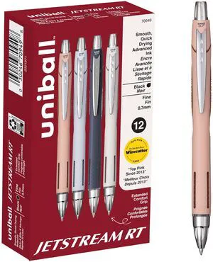 uniball Jetstream RT Ballpoint Pens, Black Ink, 0.7mm Fine Point, 12 Count | Retractable, Smooth Writing, Quick-Drying, Smear-Resistant, uni Super Ink uniball Jetstream RT Ballpoint Pens, Black Ink, 0.7mm Fine Point, 12 Count | Retractable, Smooth Writing, Quick-Drying, Smear-Resistant, uni Super Ink