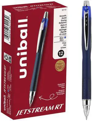 uniball Jetstream RT Ballpoint Pens, Fine Point (0.7mm), Blue, 12 Pack uniball Jetstream RT Ballpoint Pens, Fine Point (0.7mm), Blue, 12 Pack