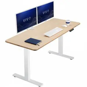 Real Bamboo 60 x 24 in Standing Desk, DESK-KIT-1W6O | Electric, Holds 220 lbs, Sit Stand, Height Adjustable, Solid One-Piece Table Top, Memory Presets, 1B Series, White Frame Real Bamboo 60 x 24 in Standing Desk, DESK-KIT-1W6O | Electric, Holds 220 lbs, Sit Stand, Height Adjustable, Solid One-Piece Table Top, Memory Presets, 1B Series, White Frame