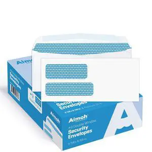 #9 Envelopes Gummed Security Double Window Envelopes 2500ct | Double window, Gummed closure, Security tinted, 24 LB paper, 3-7/8 x 8-7/8 For invoices, statements & legal documents (30129) #9 Envelopes Gummed Security Double Window Envelopes 2500ct | Double window, Gummed closure, Security tinted, 24 LB paper, 3-7/8 x 8-7/8 For invoices, statements & legal documents (30129)