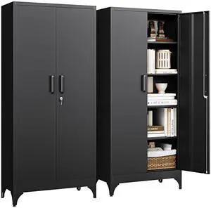 71" H Metal Storage Cabinet with 2 Doors and 4 Shelves,Tall Kitchen Pantry Cabinets,Utility Pantry Organizers for Cupboard/Dining/Bathroom/Home Office/Garage, Steel Tool Cabinets 71" H Metal Storage Cabinet with 2 Doors and 4 Shelves,Tall Kitchen Pantry Cabinets,Utility Pantry Organizers for Cupboard/Dining/Bathroom/Home Office/Garage, Steel Tool Cabinets