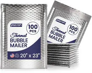 Waterproof Self-Seal Insulated Foil Thermal Bubble Mailers 20x23, 100-Pack | Ideal for meal kits, frozen goods & bulk perishables. Tear-resistant metallic lining protects temperature-sensitive items Waterproof Self-Seal Insulated Foil Thermal Bubble Mailers 20x23, 100-Pack | Ideal for meal kits, frozen goods & bulk perishables. Tear-resistant metallic lining protects temperature-sensitive items