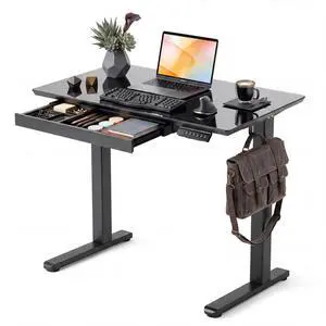 Glass Standing Desk with Drawers 35x20 Inch Black | Tempered Glass Top, Ergonomic, 3 Memory Presets, Adjustable Height, Stand Up Desk Glass Standing Desk with Drawers 35x20 Inch Black | Tempered Glass Top, Ergonomic, 3 Memory Presets, Adjustable Height, Stand Up Desk