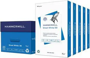Printer Paper, Great White 30% Recycled Paper, 11 x 17 - 5 Ream (2,500 Sheets) - 92 Bright, Made in the USA, 086750C Printer Paper, Great White 30% Recycled Paper, 11 x 17 - 5 Ream (2,500 Sheets) - 92 Bright, Made in the USA, 086750C