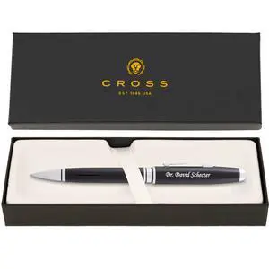 Cross Coventry Personalized Ballpoint Pen in Black Lacquer with Chrome Trim | Engraved Pen for Graduation, Retirement, New Job, or Corporate Recognition Cross Coventry Personalized Ballpoint Pen in Black Lacquer with Chrome Trim | Engraved Pen for Graduation, Retirement, New Job, or Corporate Recognition