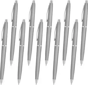 Personalized Langham Ballpoint Pens, Set of 10 by - Black Ink, Great for Office, Business, Tradeshows - Silver Personalized Langham Ballpoint Pens, Set of 10 by - Black Ink, Great for Office, Business, Tradeshows - Silver