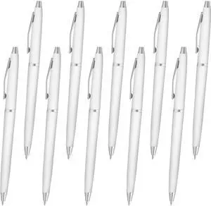 Personalized Langham Ballpoint Pens, Set of 10 by - Black Ink, Great for Office, Business, Tradeshows - White Personalized Langham Ballpoint Pens, Set of 10 by - Black Ink, Great for Office, Business, Tradeshows - White