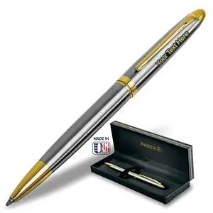 Customized BallPoint pen with name (MADE IN USA), stainless steel, Silver and gold, luxury engraved pen personalized for men and for women. (BallPoint Silver-Gold) Customized BallPoint pen with name (MADE IN USA), stainless steel, Silver and gold, luxury engraved pen personalized for men and for women. (BallPoint Silver-Gold)